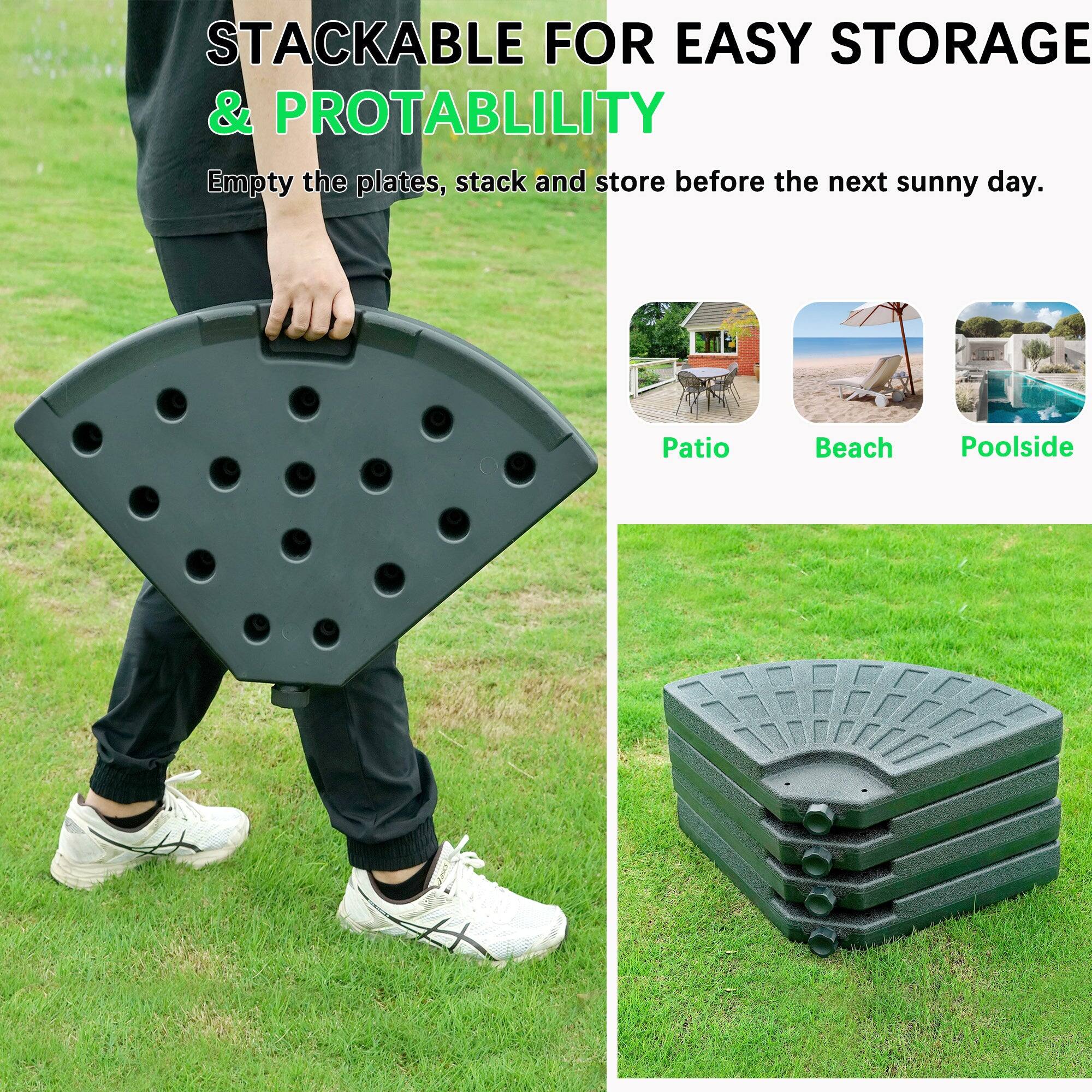 STACKABLE FOR EASY STORAGE & PORTABILITY

Empty the plates, stack and store before the next sunny day.

Patio  
Beach  
Poolside