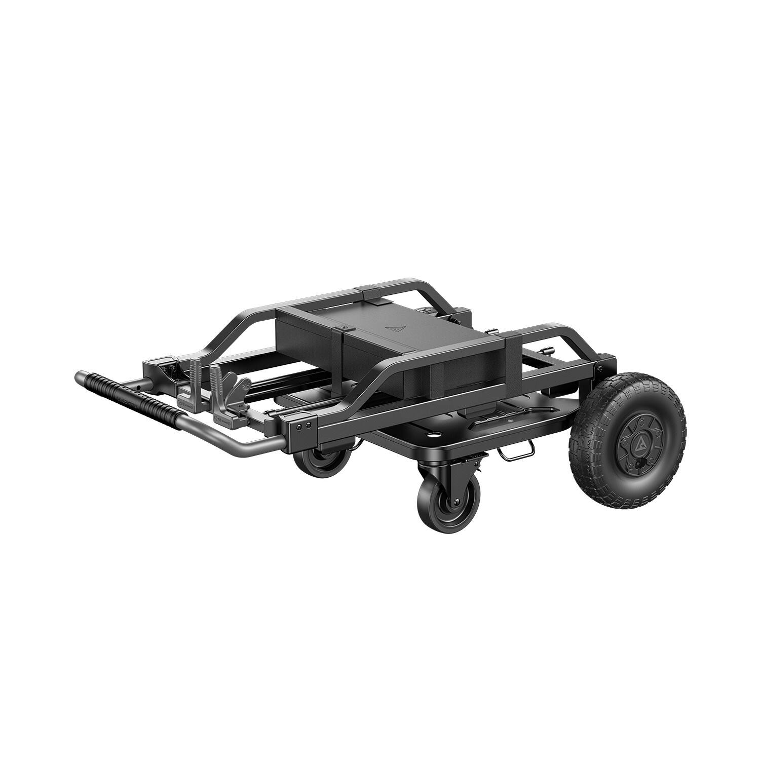 Alt View 5. BLUETTI - Foldable 330lbs Trolley with 5" Swivel & 10" Pneumatic Wheels - Black.