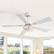 Front. Breezary - 42-In Indoor Ceiling Fan with Light Kit, 5 Plywood Blades, 6-Speed DC Motor and Remote, Timer, Memory Function(1/2 Pack) - Distressed White and Gold (1 Pack).