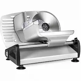 YASHE - 150W Electric Meat Slicer with 7.5” Stainless Steel Blades - Silver