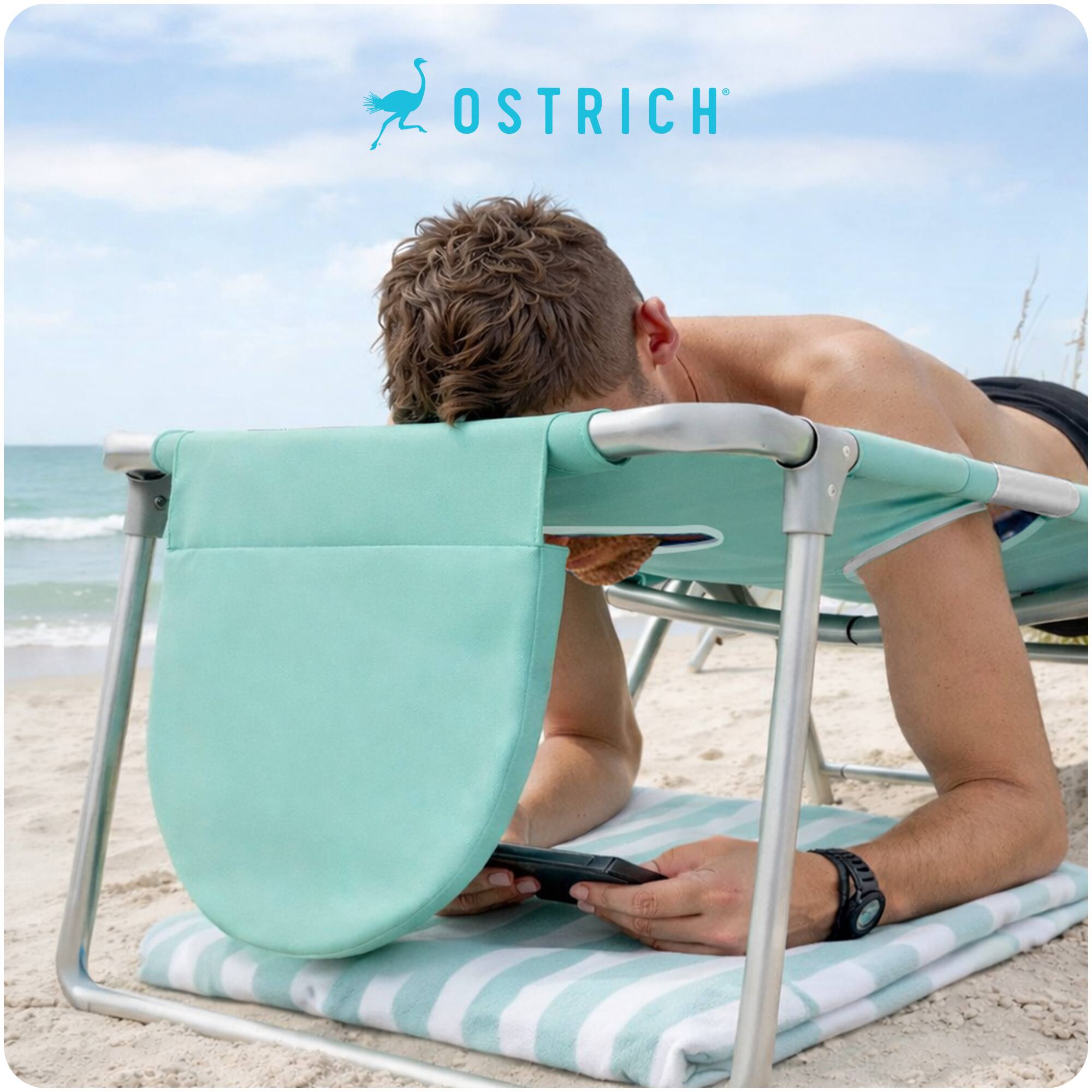Alt View 5. Ostrich - Ostrich The Heavy-Duty Backpacker Portable Reclining Beach Camping Chair, Teal - Teal.