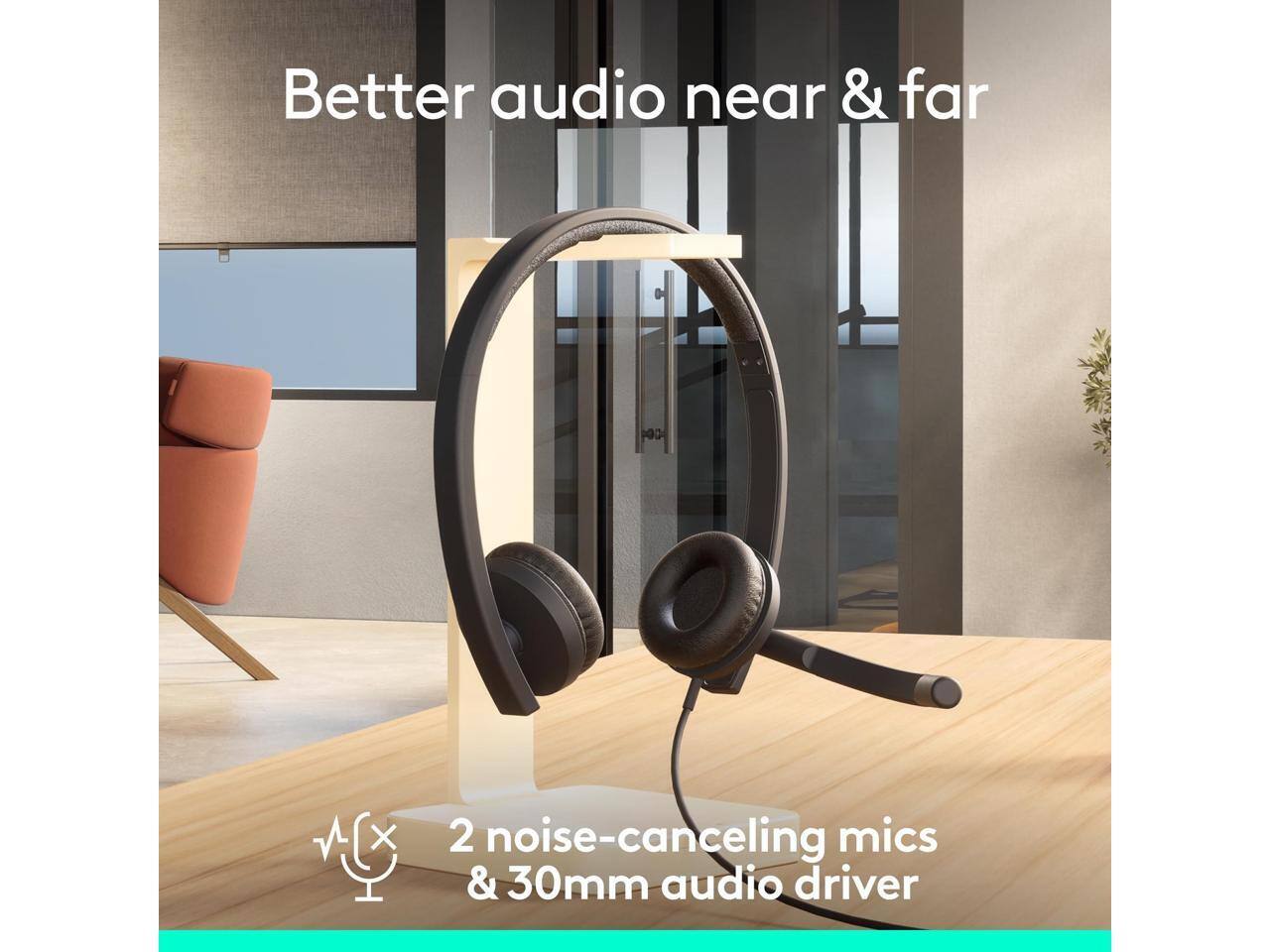Better audio near & far  
2 noise-canceling mics & 30mm audio driver