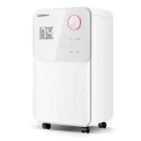 Costway 32 Pints 2000 Sq. Ft Dehumidifier for Home & Basements w/3-Color Digital Display - White - Front_Zoom