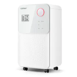 Costway - 32 Pints 2000 Sq. Ft Dehumidifier for Home & Basements w/3-Color Digital Display - White