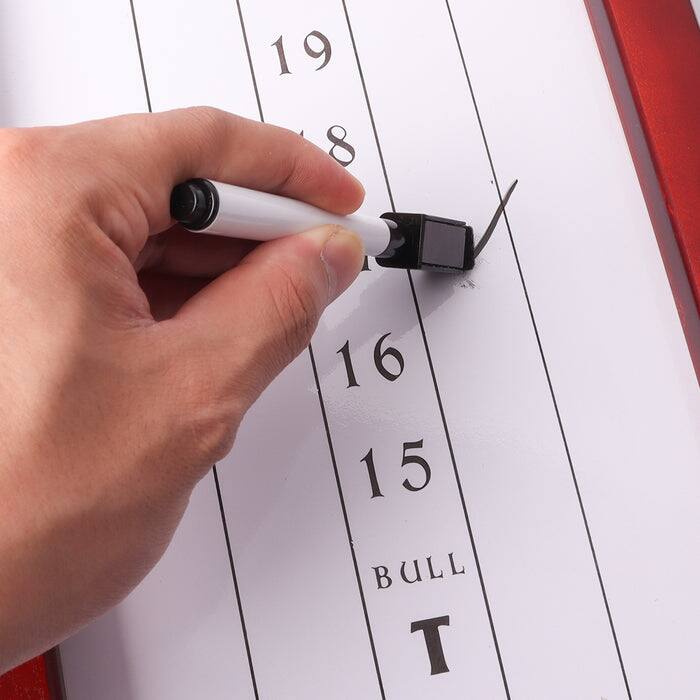 Alt View 2. GSE Games & Sports Expert - Dry-Erase Dart Scoreboard for Dart Board Cricket and 01 Dart Games with Marker (Dry-Erase Scoreboard) - White.