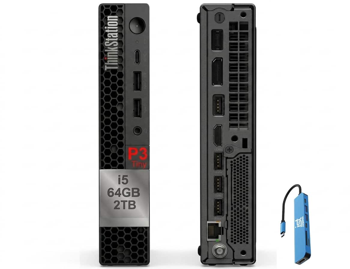 Lenovo - Upgraded - ThinkStation Desktop Mini PC P3 Tiny Workstation - Intel Core i5-14500 with 64GB Memory - 2TB SSD  - WIFI - Win 11Pro price history on PriceWatchPro