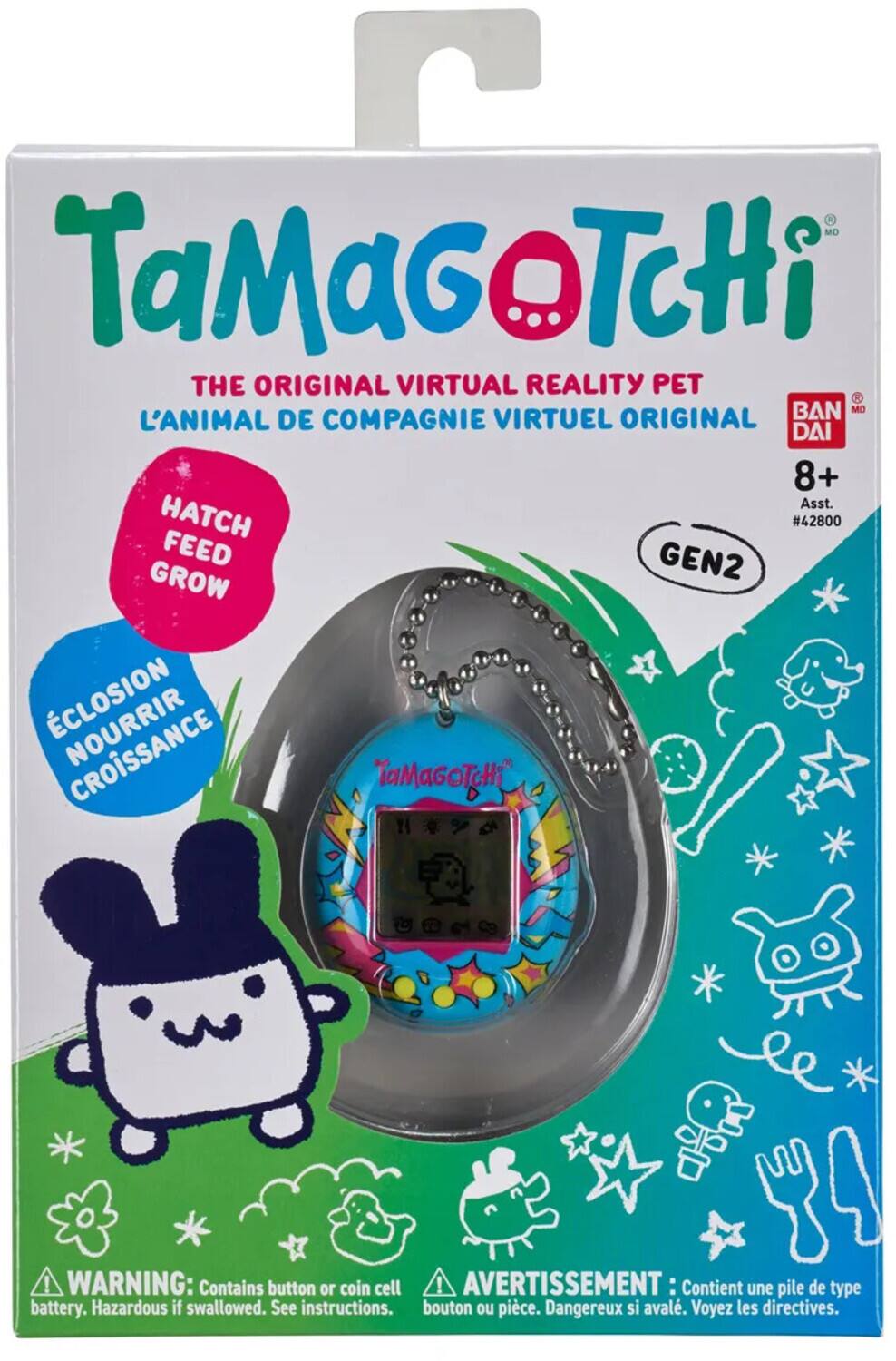 TaMaGOTCHi THE ORIGINAL VIRTUAL REALITY PET R BAN MD L'ANIMAL DE COMPAGNIE VIRTUEL ORIGINAL DAI 8+ Asst. HATCH #42800 FEED GEN2 GROW CLOSION CROiSSANCE TaMGOTcHi ! WARNING: Contains button or coin cell ! AVERTISSEMENT: Contient une pile de type battery. Hazardous if swallowed. See instructions. bouton ou pice. Dangereux si aval. Voyez les directives.