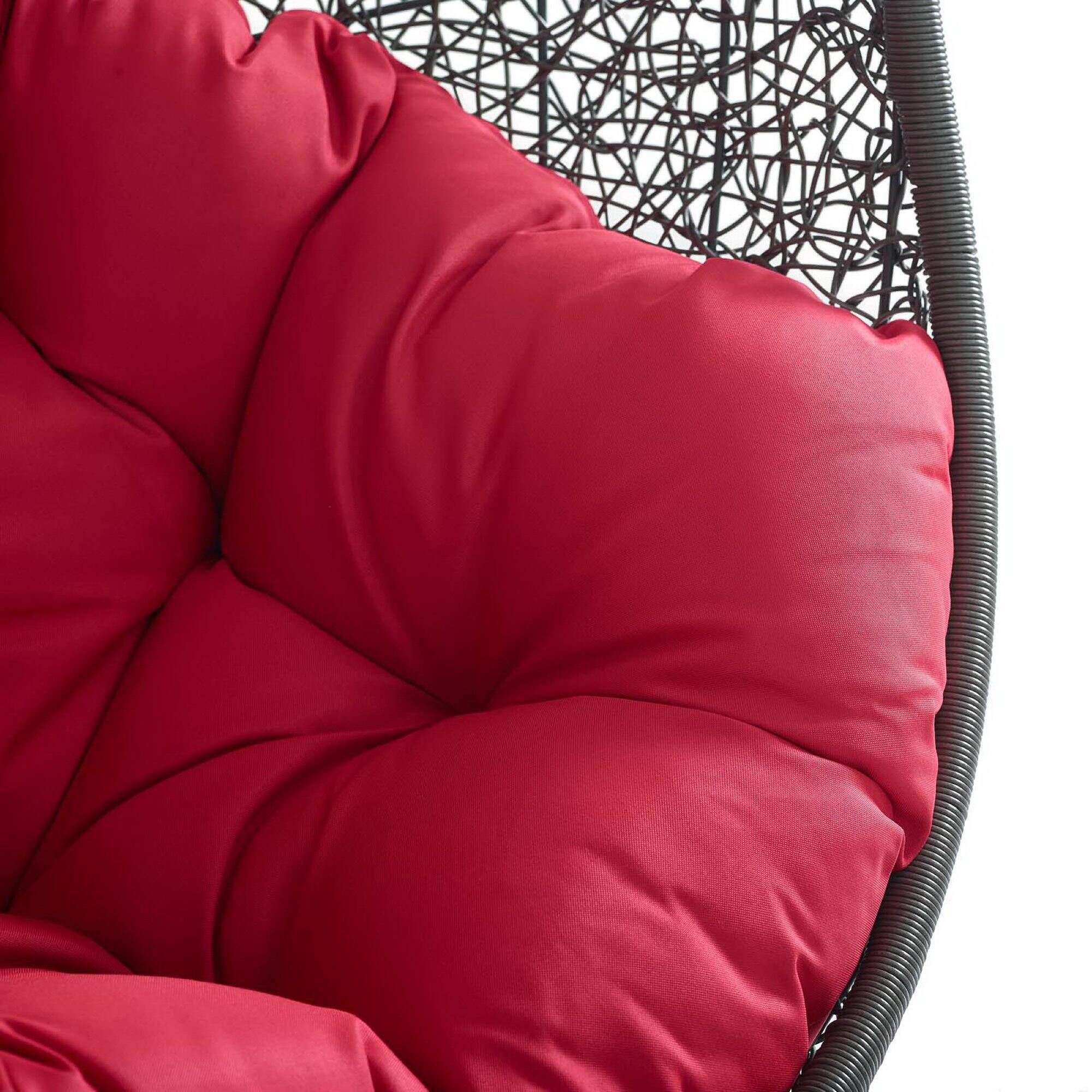 Alt View 4. Modway - Hide Outdoor Patio Swing Chair With Stand by Modway - Gray Red.