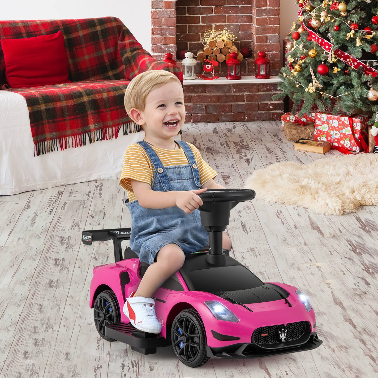Alt View 1. Gymax - Gymax Electric Kids Ride on Push Car Maserati Licensed Foot to Floor Push Car w/Horn Pink - Pink.