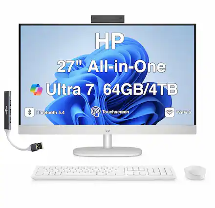 HP 27" All-in-One Ultra 7 64GB/4TB Bluetooth 5.4 Touchscreen Wi-Fi 6