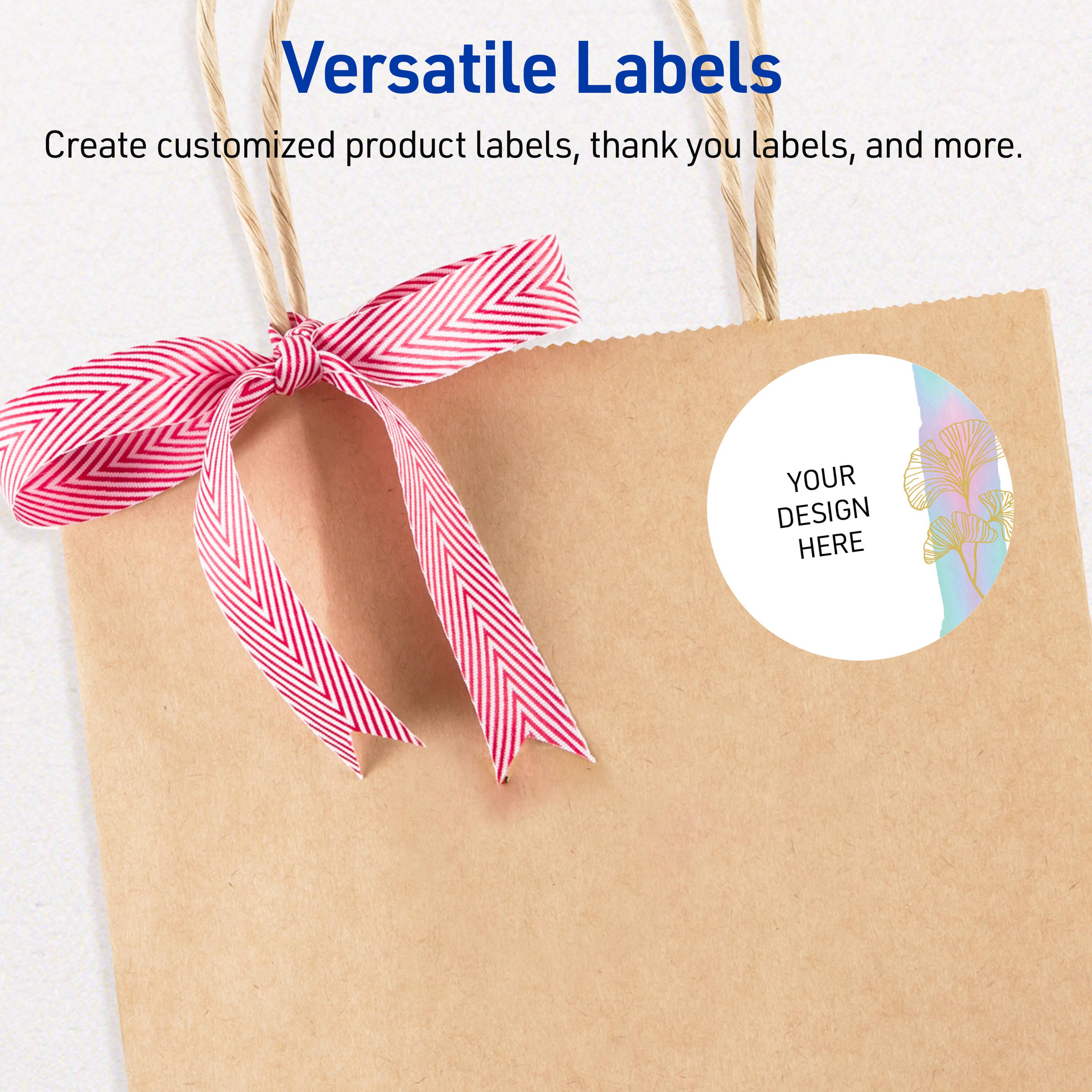 Versatile Labels  
Create customized product labels, thank you labels, and more.  
YOUR DESIGN HERE