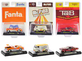 "Sodas" Set of 3 pieces Release 25 Limited Edition to 6250 pieces Worldwide 1/64 Diecast Model Cars by M2 Machines
