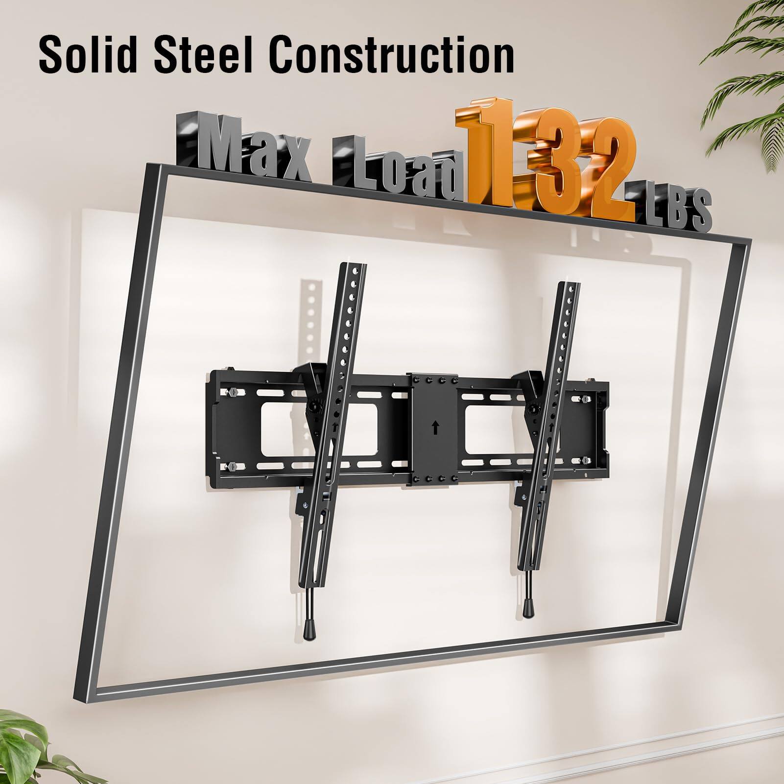 Solid Steel Construction  
Max Load 132 LBS