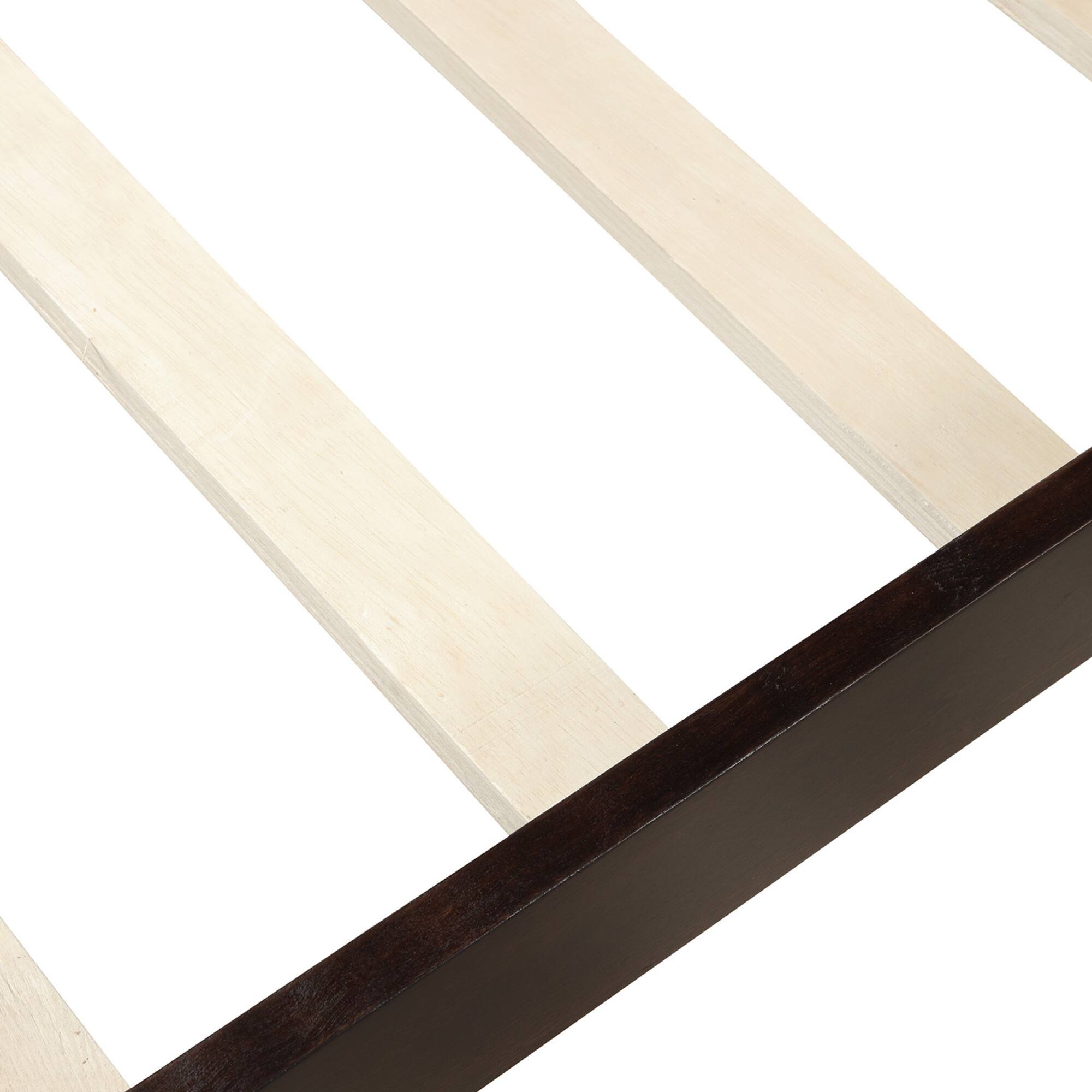 Alt View 8. GOODSILO - Modern Solid Wood Twin Platform Bed Frame with Integrated Headboard and Footboard for Minimalist Bedroom Decor - Espresso.