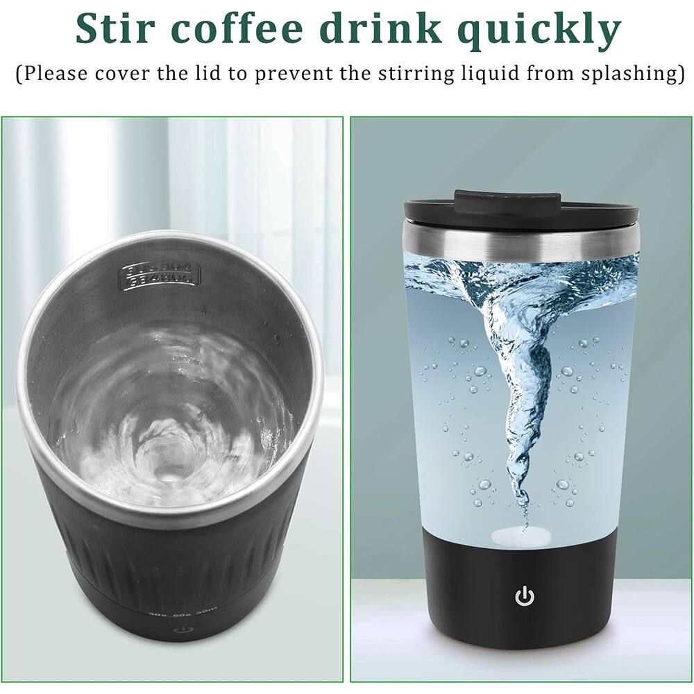 Stir coffee drink quickly  
(Please cover the lid to prevent the stirring liquid from splashing)