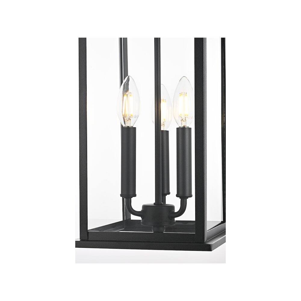 Alt View 3. Elegant Lighting - Shepard 8 x 20.5 inch Outdoor Pendant in Black - Black.