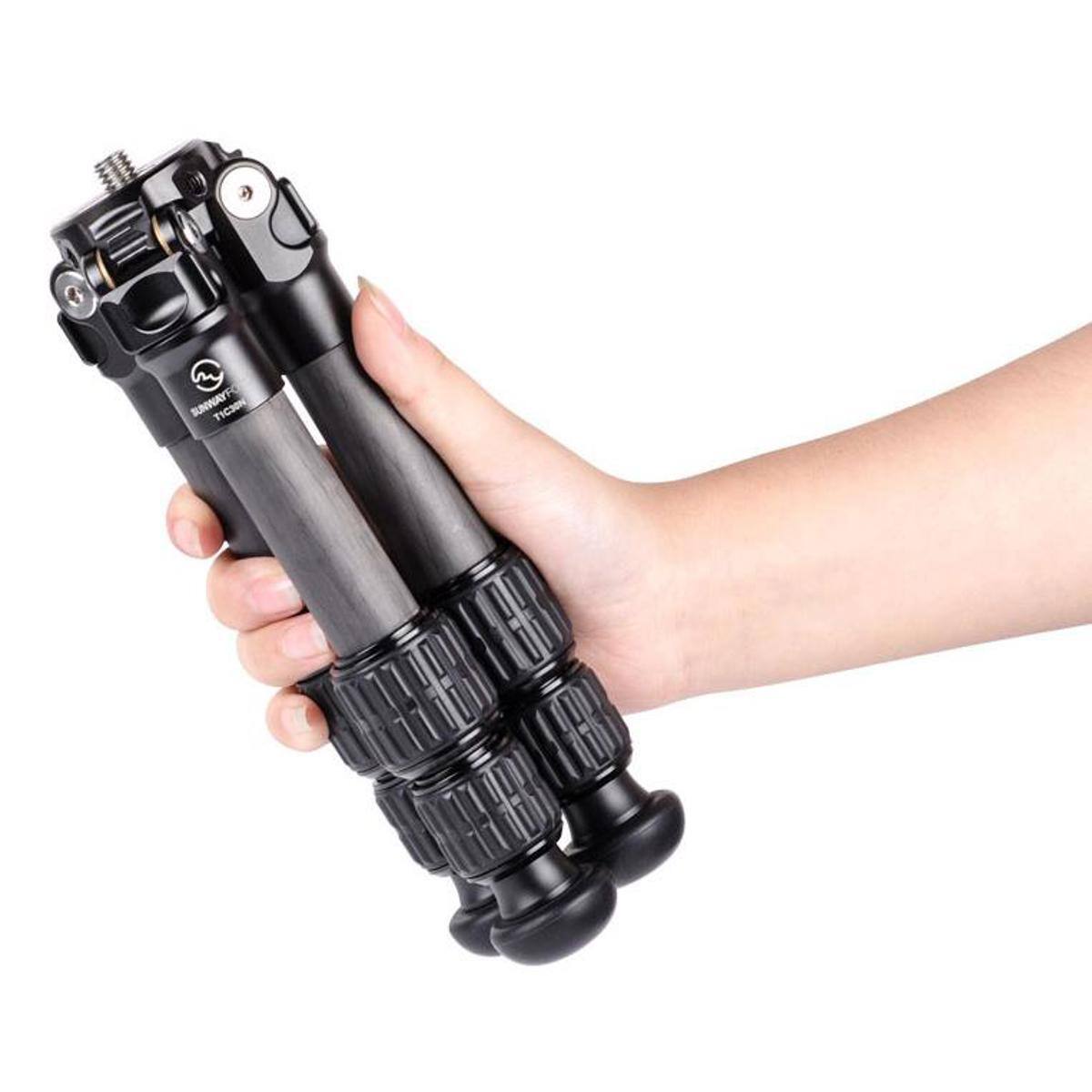Alt View 2. SunwayFoto - SunwayFoto T1C30N Mini 3-Section Carbon Fiber Tripod.