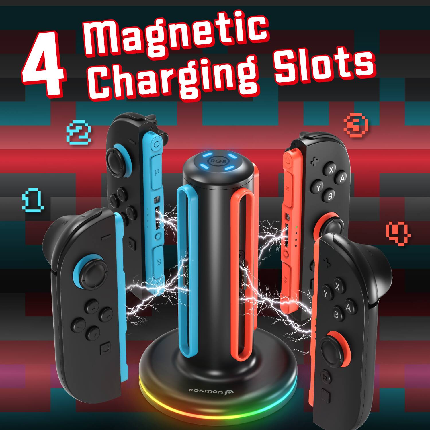 Magnetic 4 Charging Slots