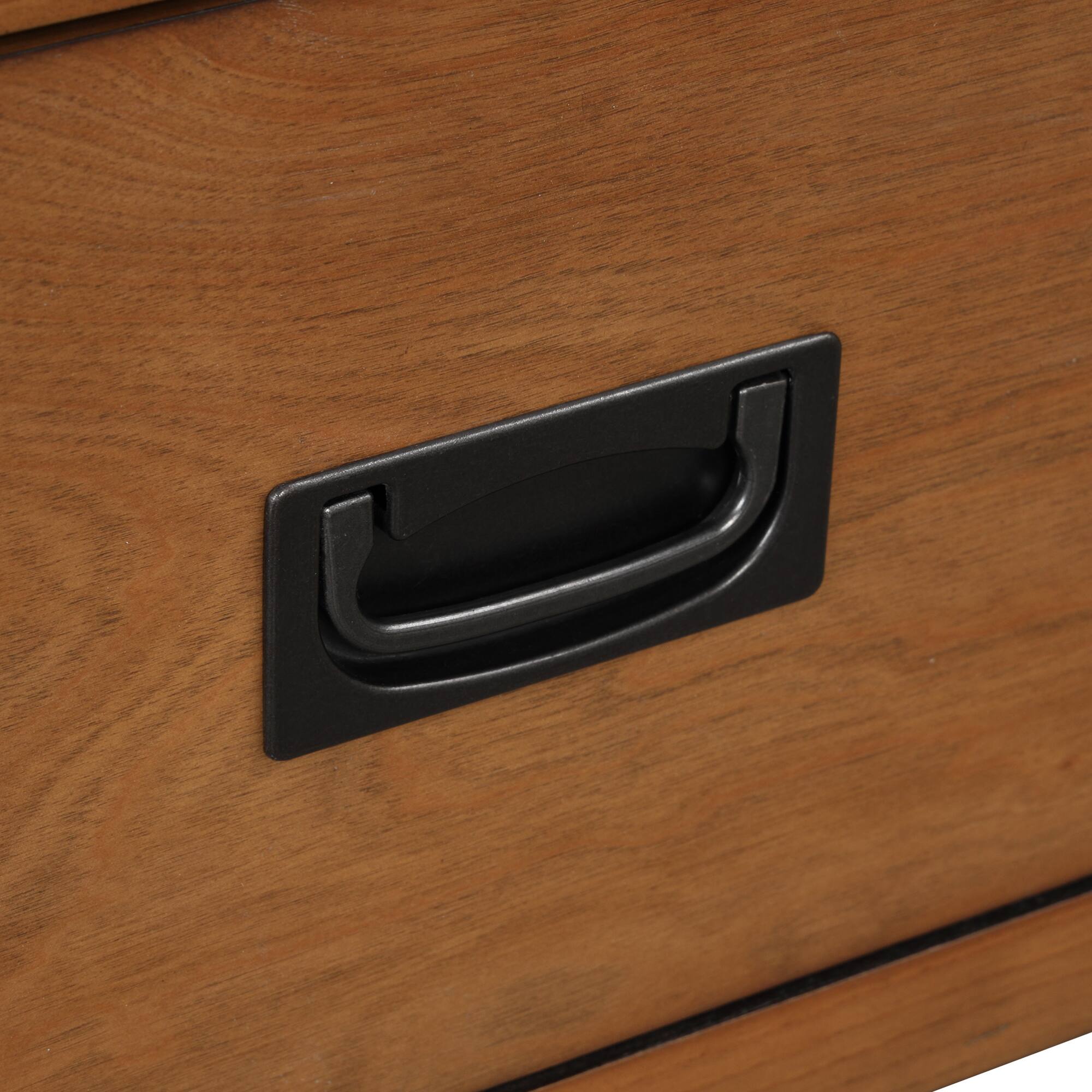 Alt View 7. GOODSILO - Farmhouse Pine Wood Console Table with Drawers and Storage Shelf for Entryway Living Room Bedroom Hallway Kitchen - Brown.