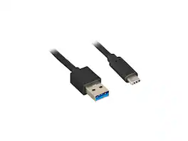 Nippon Labs - 6ft USB-C 3.1 Gen 2 to USB-A 10Gbps 3A Gold Plated Cable - Black