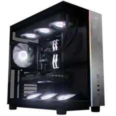 Front. Andromeda Insights - AI 50 Quasar V3 Gaming PC RTX 5090 32GB | Ryzen 7 9800X3D 4.7 GHz (5.2 GHz Turbo) | 32GB DDR5 6000MHz | 2TB Gen4 SSD - Black.