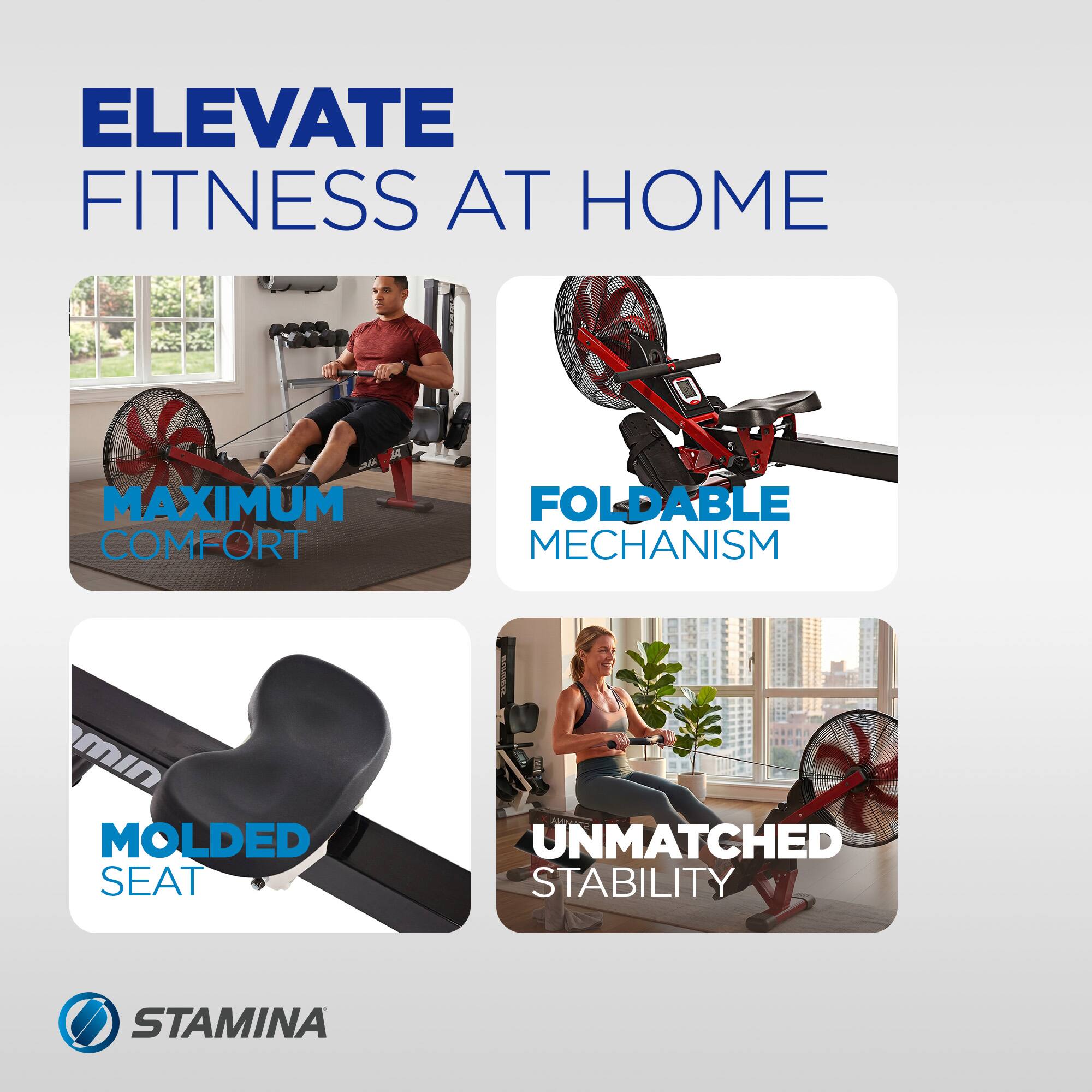 ELEVATE FITNESS AT HOME

- MAXIMUM COMFORT
- FOLDABLE MECHANISM
- MOLDED SEAT
- UNMATCHED STABILITY

STAMINA