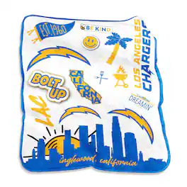 Logo Brands - Los Angeles Chargers 50'' x 60'' Native Raschel Plush Throw Blanket - Multicolor