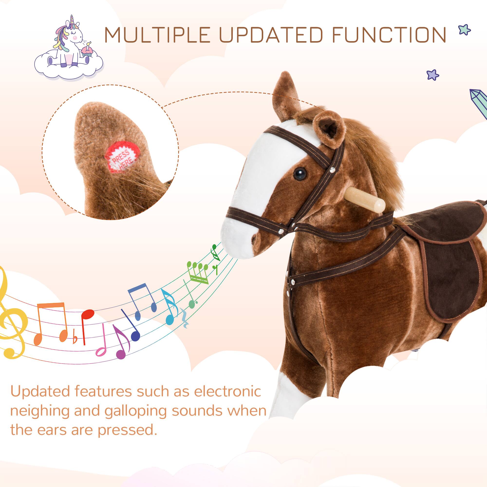 MULTIPLE UPDATED FUNCTION

Updated features such as electronic neighing and galloping sounds when the ears are pressed.