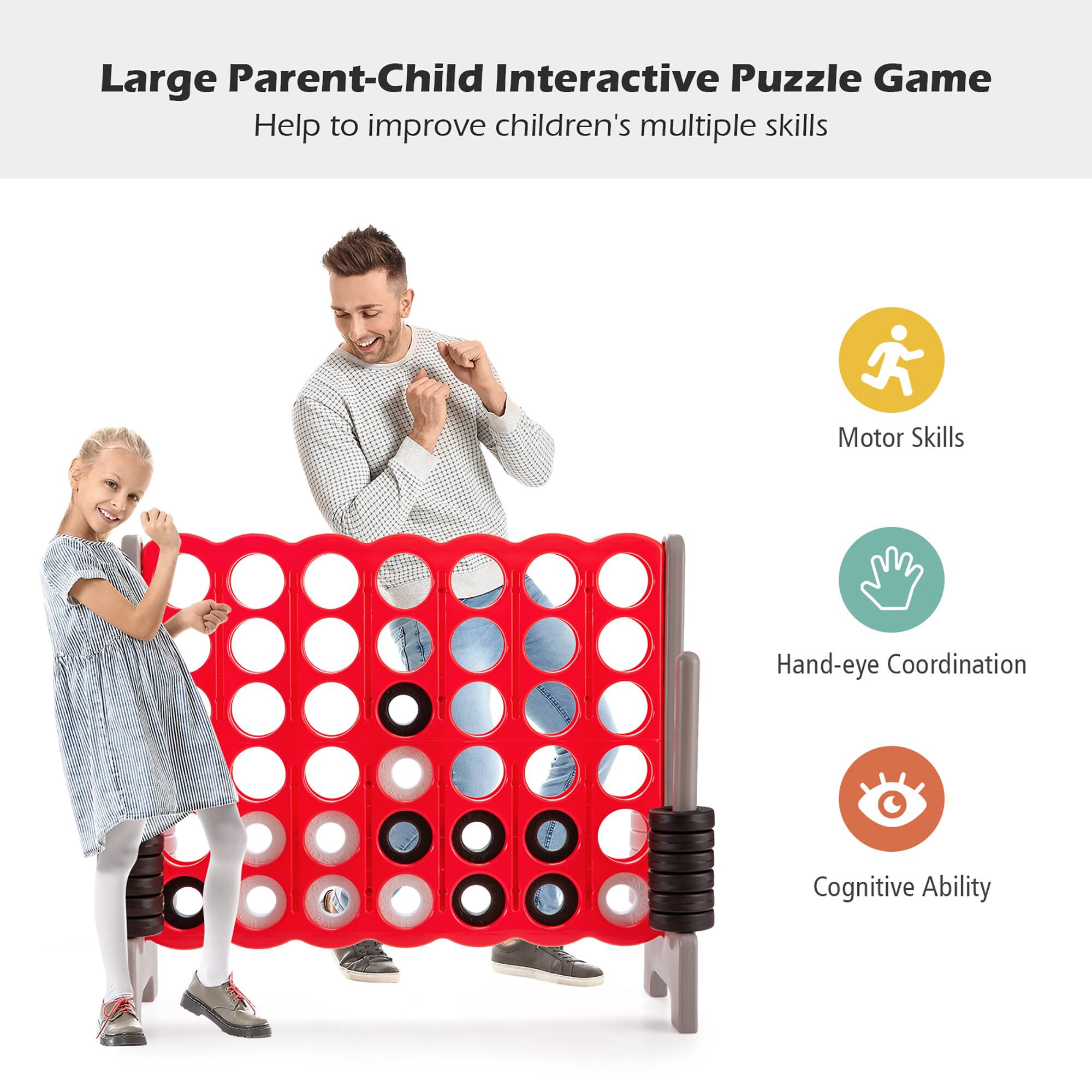 Large Parent-Child Interactive Puzzle Game
Help to improve children's multiple skills
Motor Skills
Hand-eye Coordination
Cognitive Ability