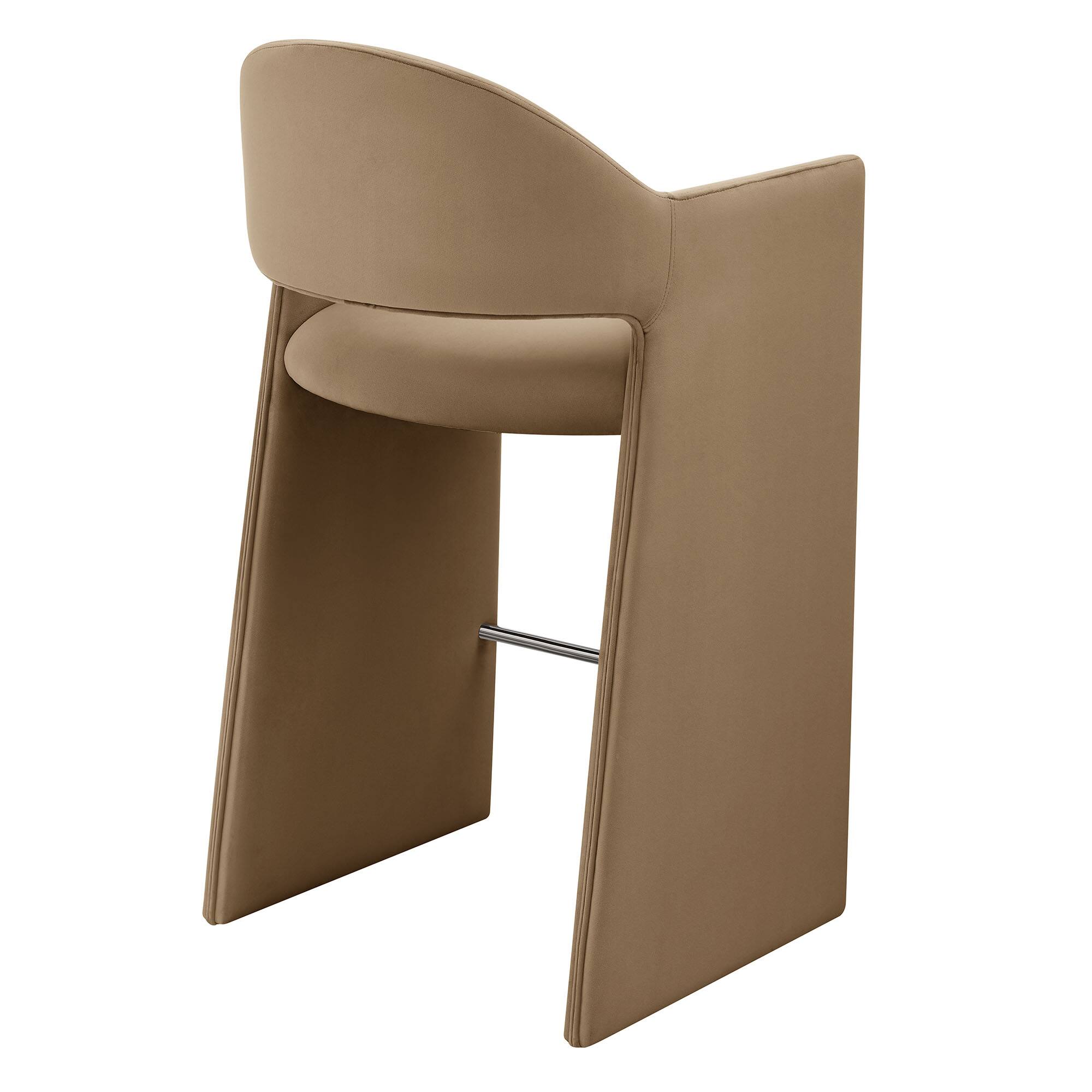 Alt View 3. Modway - Talia 41 Inch Performance Velvet Bar Stool by Modway - Taupe.