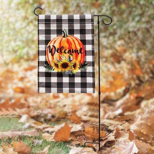 Angle. BreeBe - *Welcome Pumpkin Harvest Garden Stake - Multi.