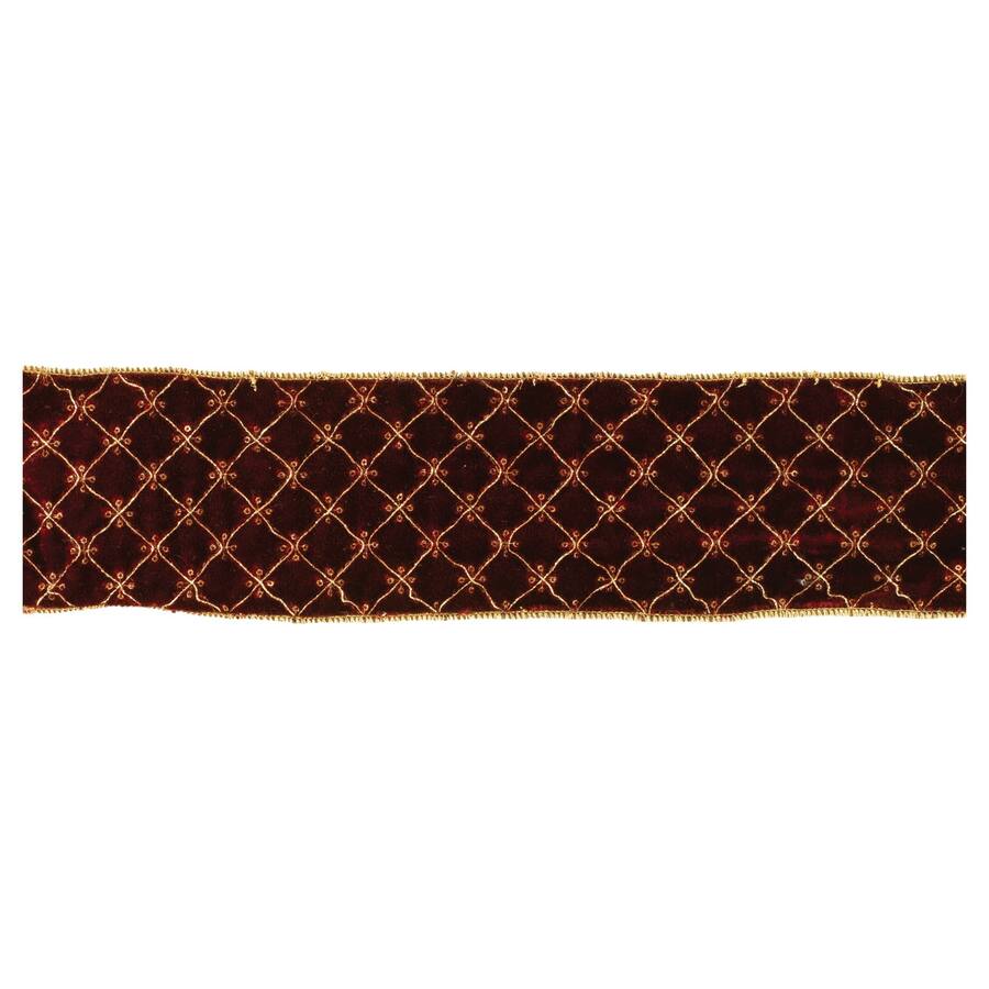 Diamond Pattern Ribbons BreeBe Ornate Diamond Pattern Wired Ribbon (Set of 2) Red, Gold 95750DS ...