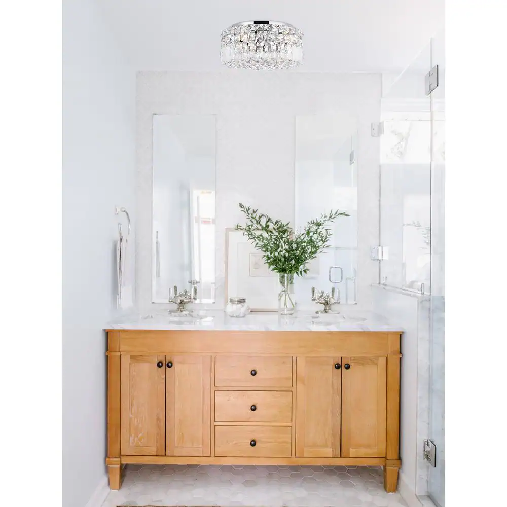 Alt View 1. Elegant Lighting - Maxime 4 light Chrome Flush Mount Clear Royal Cut Crystal - Chrome.