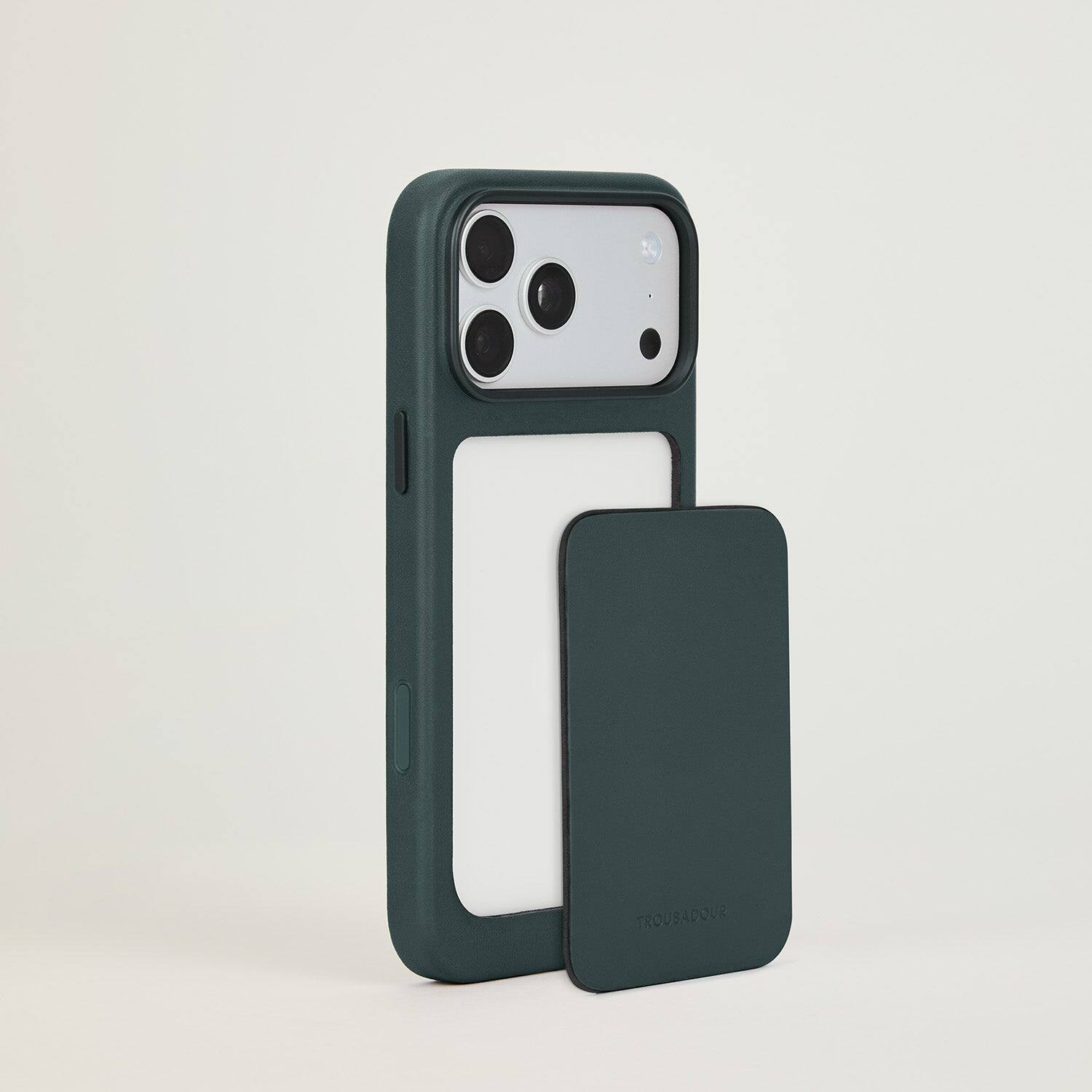 Troubadour - iPhone 18 Pro Max Modular Leather Case - Obsidian Green