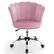 Alt View 18. Costway - Petal Shell Velvet Adjustable Swivel Armchair - Pink.