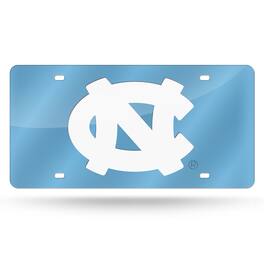Rico Industries - North Carolina Tar Heels Light Blue Mirrored Laser Cut License Plate Laser Tag - Multi