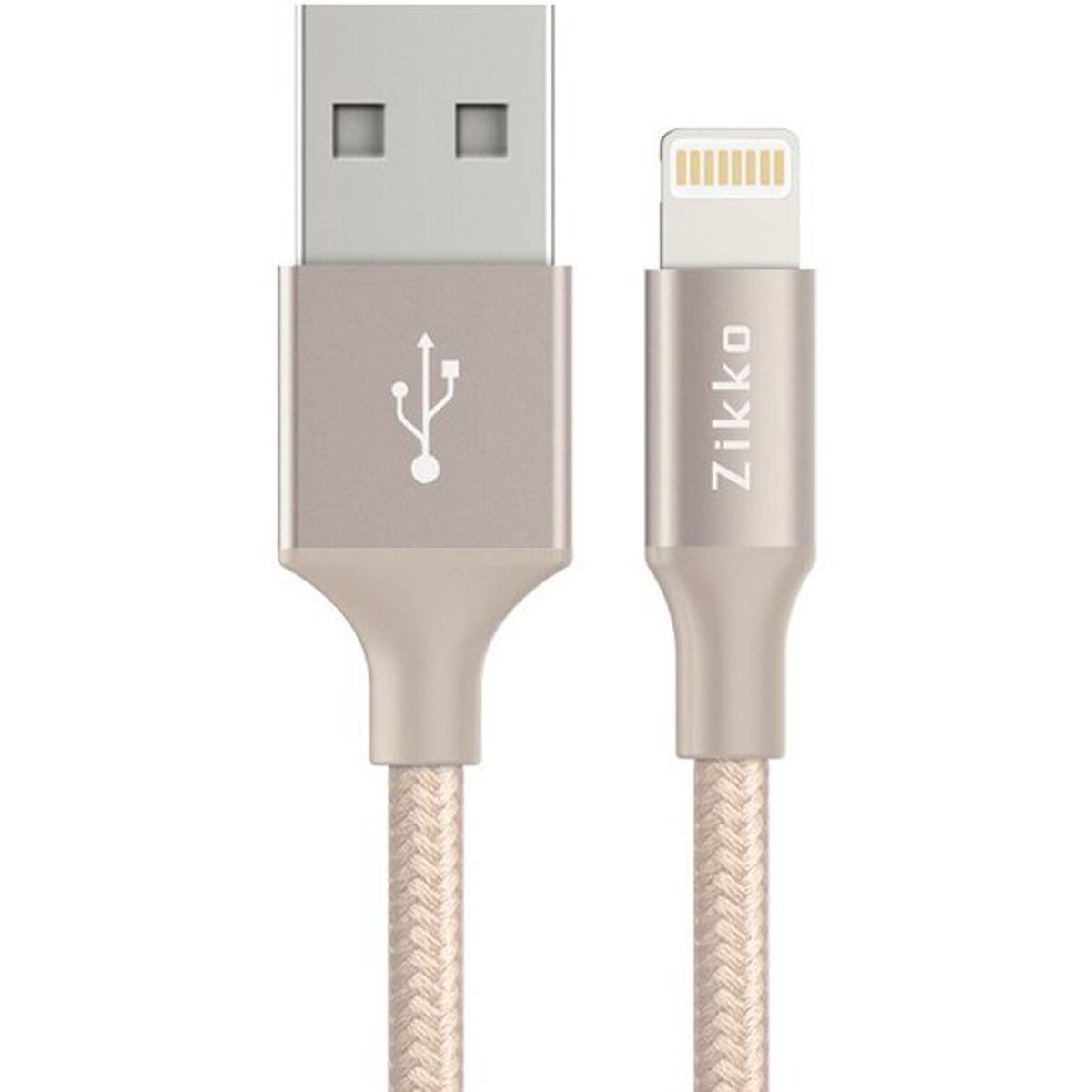 Front. Sanho - Sanho Zikko 5' (1.5m) Smart LED Lightning USB Cable, Silver.