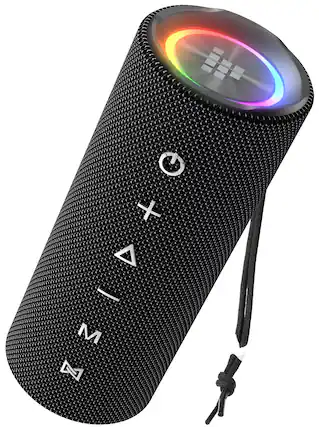 Front. Tronsmart - Mirtune C2 Portable Bluetooth Speaker, 360° Surround Sound, 24W Deep Bass, IPX7 Waterproof, 24H Playtime with TF/AUX - Black.