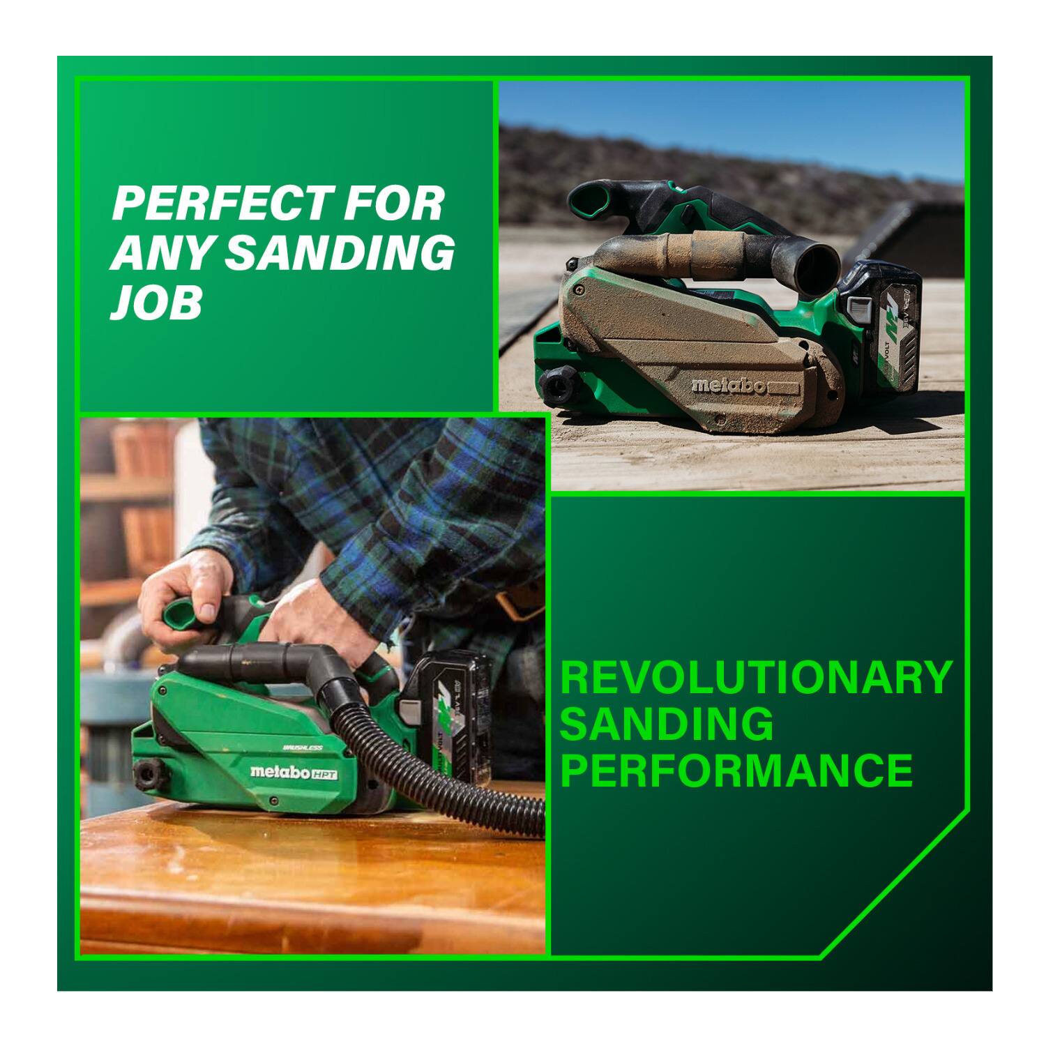 PERFECT FOR ANY SANDING JOB

metabo -- melabo

REVOLUTIONARY SANDING PERFORMANCE