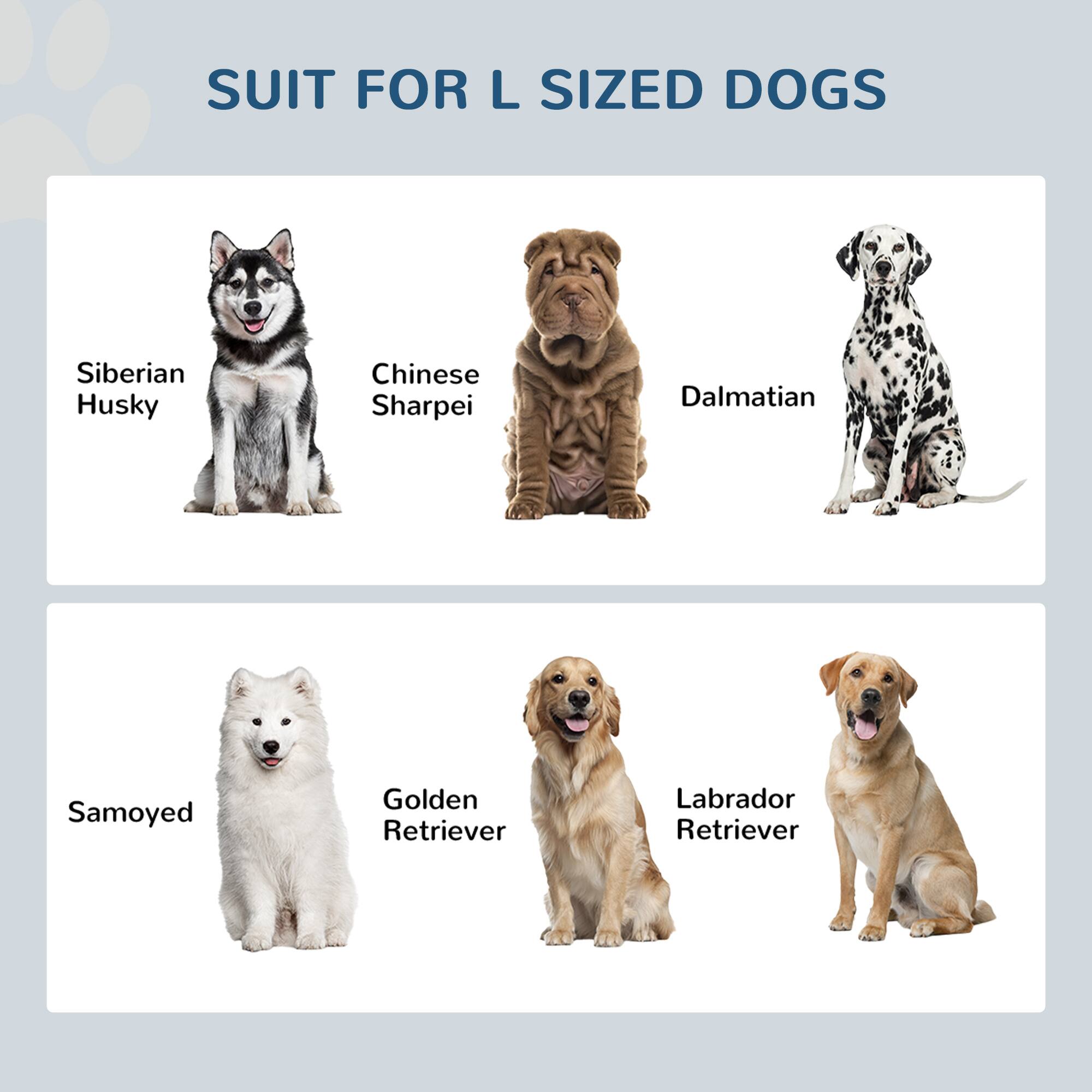 SUIT FOR L SIZED DOGS

- Siberian Husky
- Chinese Sharpei
- Dalmatian
- Samoyed
- Golden Retriever
- Labrador Retriever