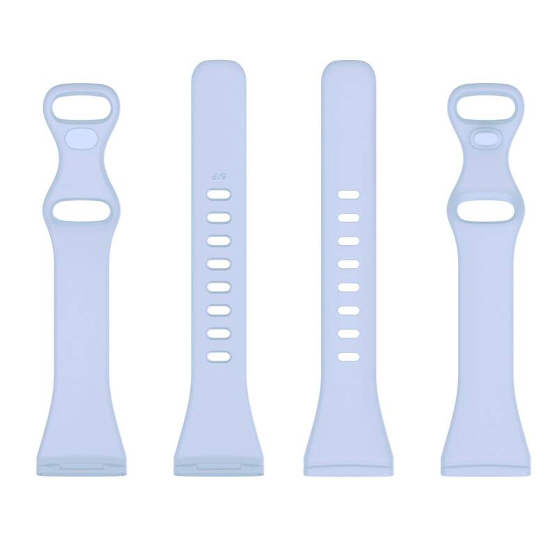 Left. StrapsCo - Slim Active Strap Silicone Rubber Watch Band For Fitbit Versa 4 (Short-Medium) - Sleepy Blue.