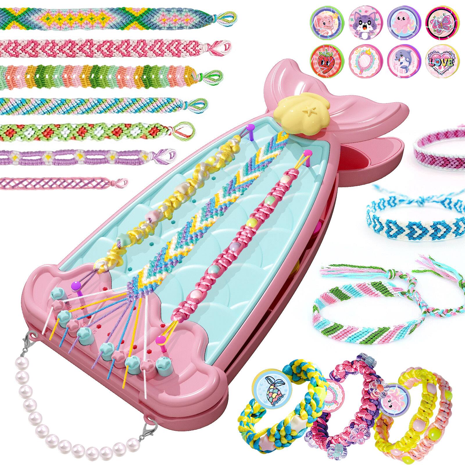 Alt View 2. Topteng - Bracelet Making Kit for Kids - Create 8 Bracelets, Complete DIY Craft Set, Pink, Perfect Gift - Pink.