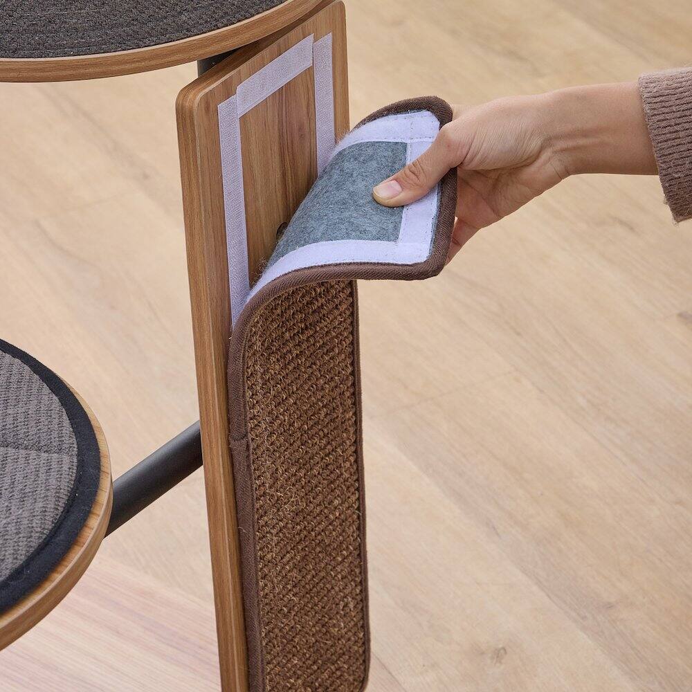 Back. PetPals - Square Sisal Scratching Pad (two-pack) - Brown.