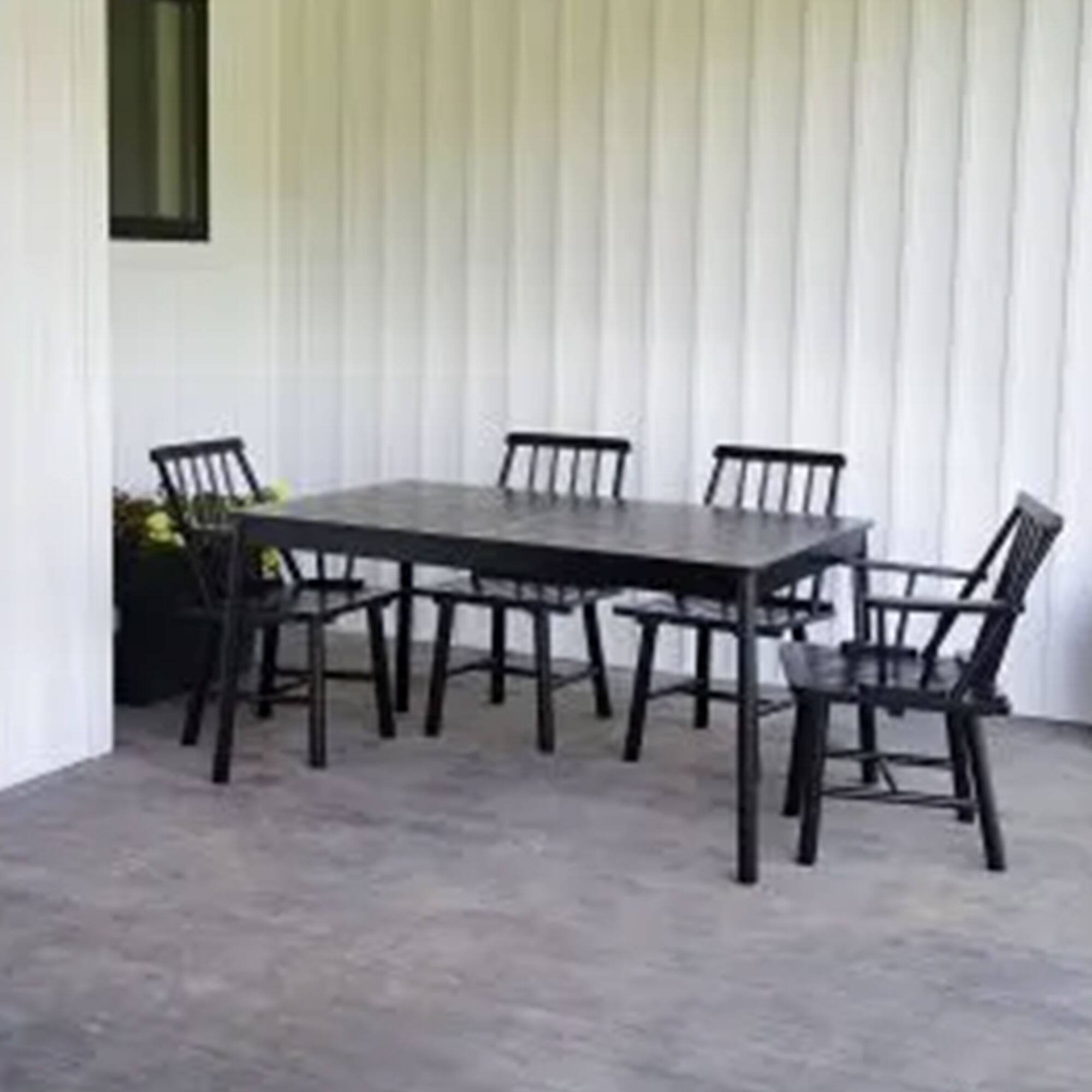 Alt View 4. Jack Post - Jack Post Hardwood Classic Indoor and Outdoor Farmhouse Armless Chair, Black - Black.