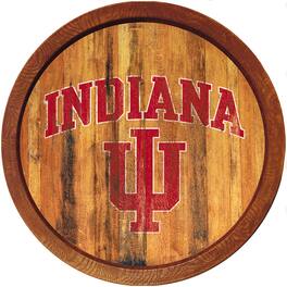 The Fan-Brand - Indiana Hoosiers 21'' x 21'' Weathered Faux Barrel Top Sign - Multicolor