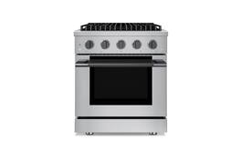 Hauslane - HausPro 30 in. 4 Burners (20,000 BTU) Freestanding Dual Fuel Range - Black Stainless Steel