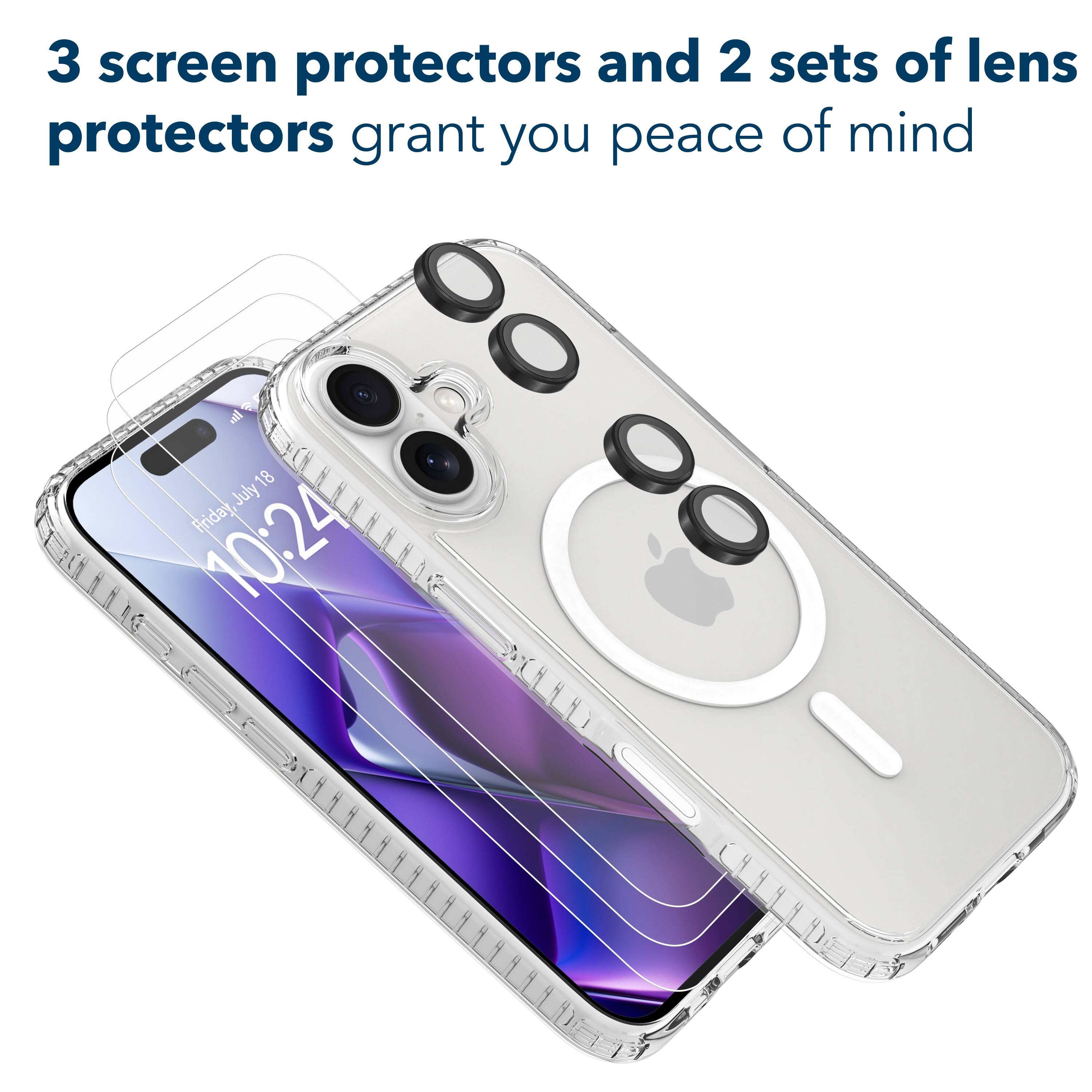 3 screen protectors and 2 sets of lens protectors grant you peace of mind

Friday, July 18
10:24