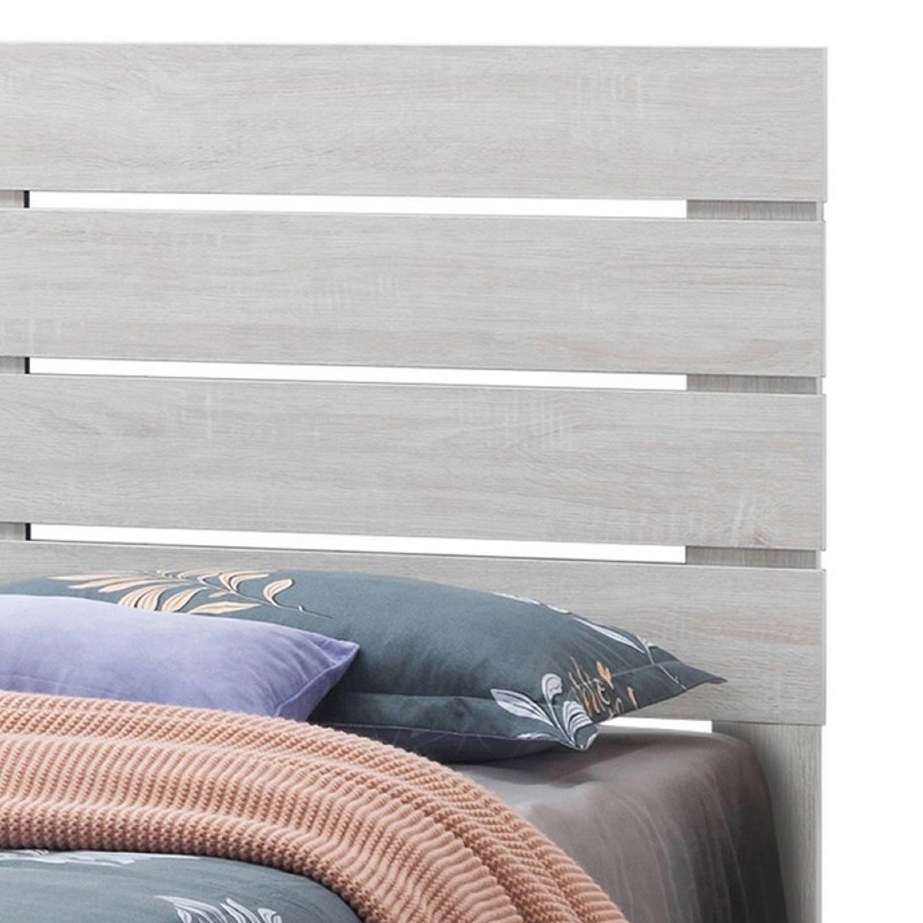 Alt View 1. Manhattan Lane - Ach Wood Queen Storage Bed with 2 Drawers, Plank Style Headboard - White.