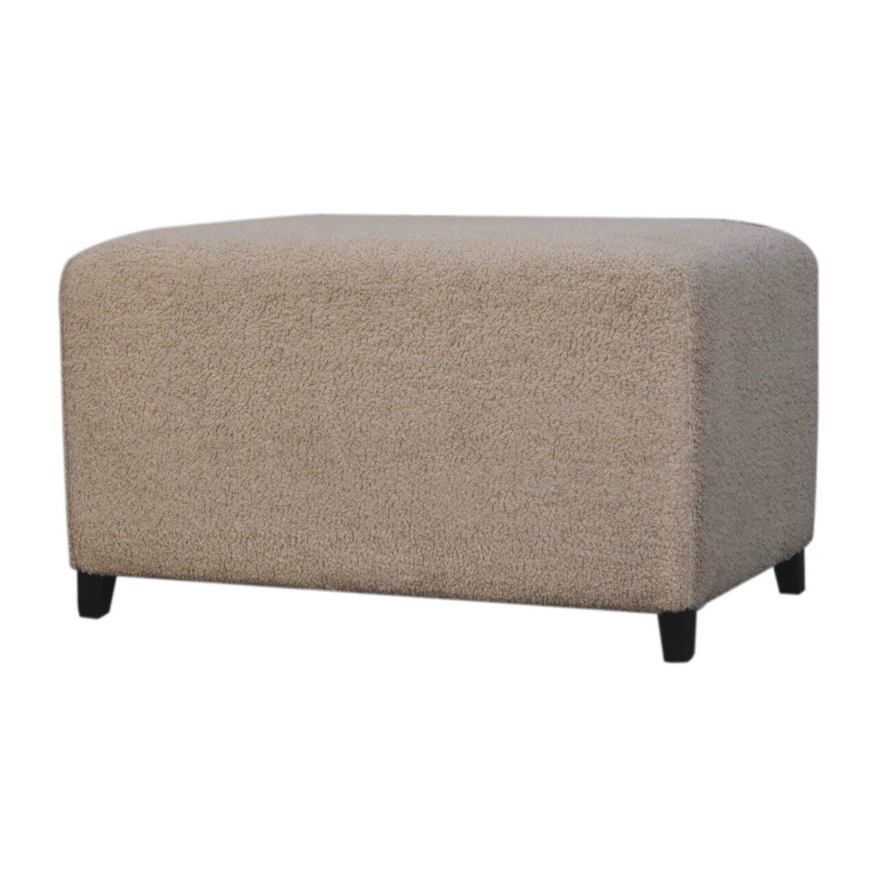 Left. Artisan Furniture - Artisan Furniture Bliss Cream BouclÃ© Ottoman, Upholstered, Cream - Cream.
