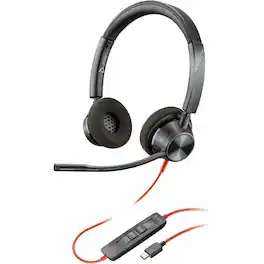 HP - Poly Blackwire 3320 Microsoft Teams Certified Headset +USB-C/A Adapter TAA - Microsoft Teams Certification - Stereo - US - Unknown